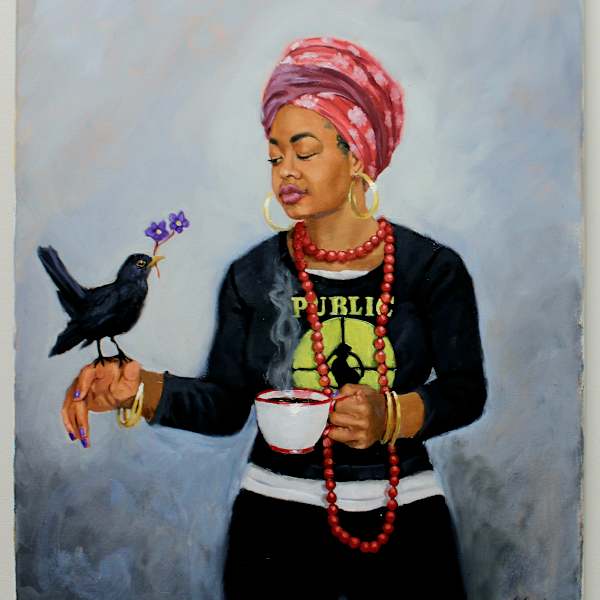 Black Bird with Coffee by Jerry Jordan, Image 2.
