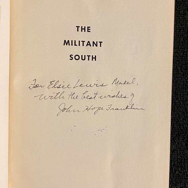 John Hope Franklin "The Militant South" signed by John Hope Franklin, Image 1.