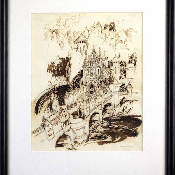 Untitled Village, Church And Castle In Landscape by Vrnae Chu, Image 3.