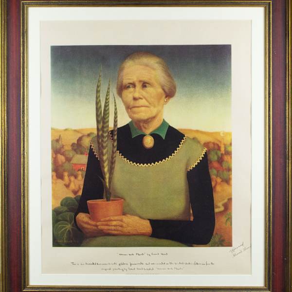 Woman With Plants by After Grant Wood Anonymous, Image 3.