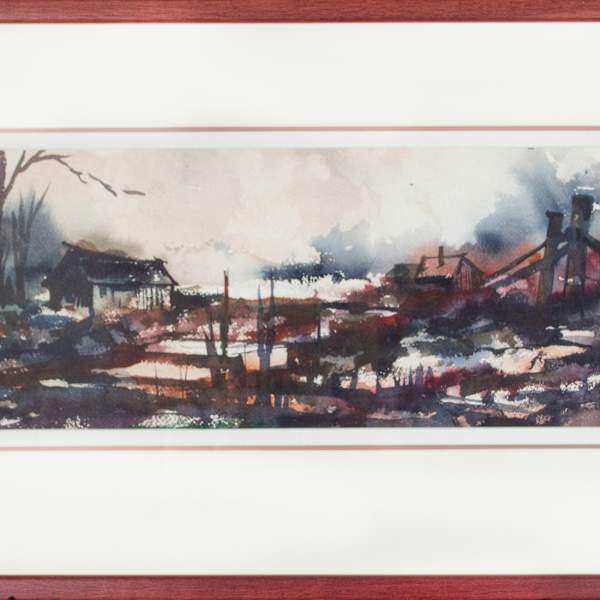 Untitled (Landscape With Houses And Bridge) by Reddick, Image 2.