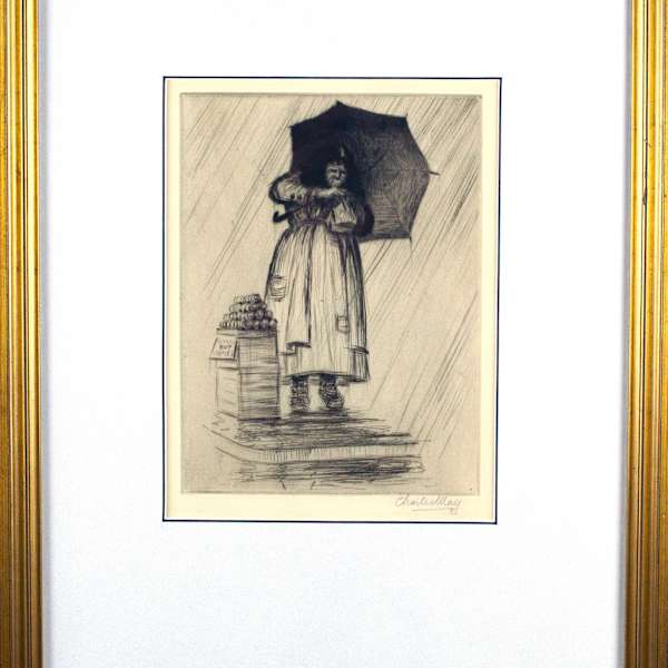 Woman Selling Apples in the Rain by Charles May, Image 4.