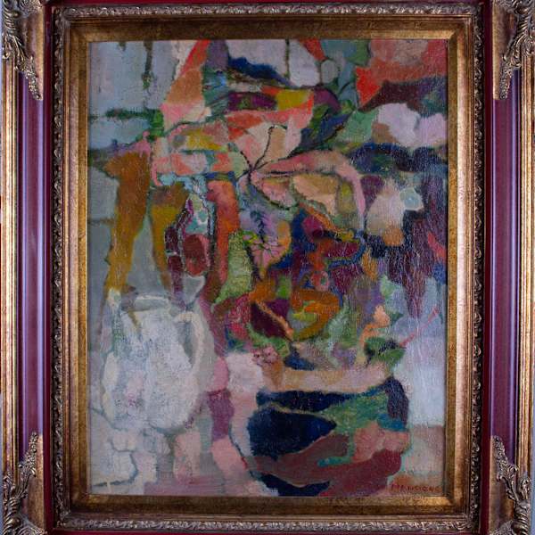 Untitled, (Still Life Of Pot Of Flowers And A Pitcher) by Patricia Mangione, Image 2.