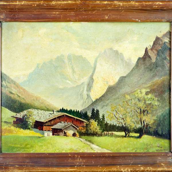 Winter Mountain Landscape With Buildings by Mos Gleich, Image 3.