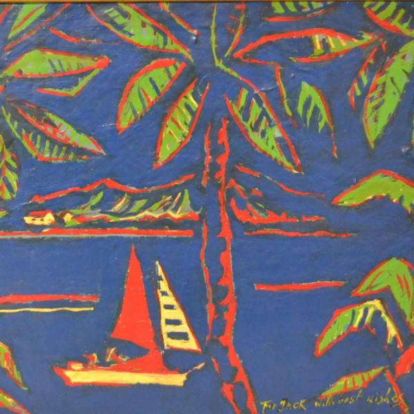 Tropical Seascape With Sailboat by Dolya Goutman, Image 1.