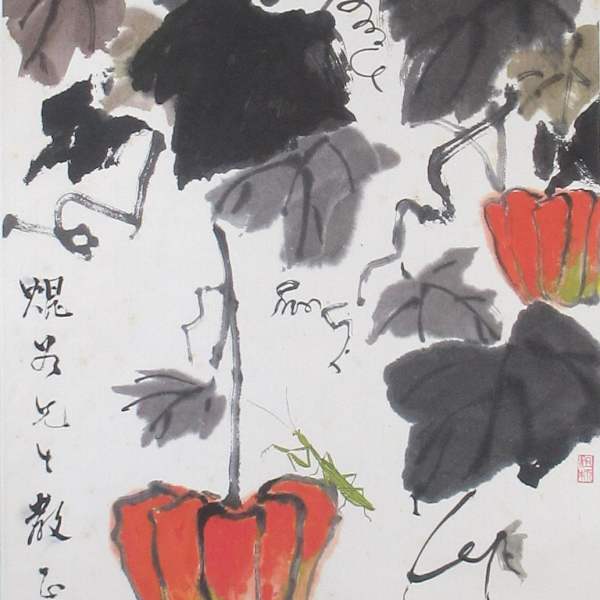 Praying Mantis with Orange Squash by Liu Xian, Image 1.