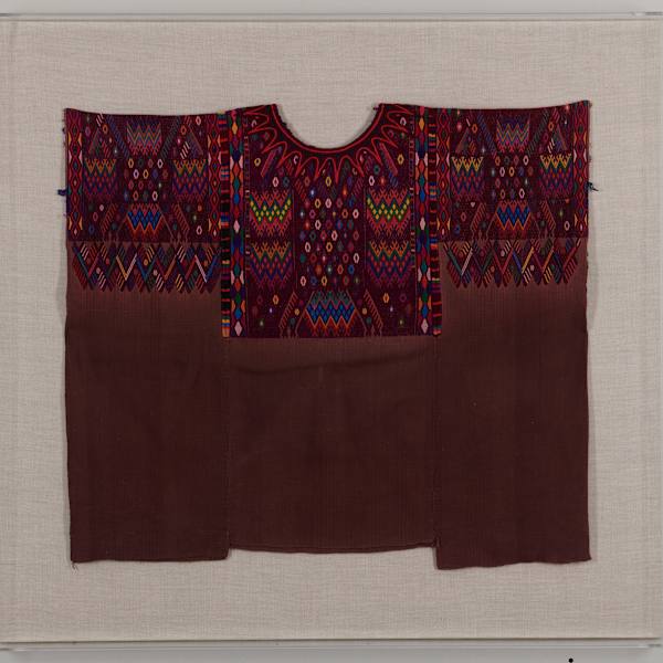 Dark Red Huipil by Chicastenango Region, Guatemala, Image 2.