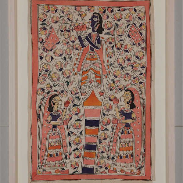 Krishna,  Dressed as a Woman Playing the Flute by India, Image 2.