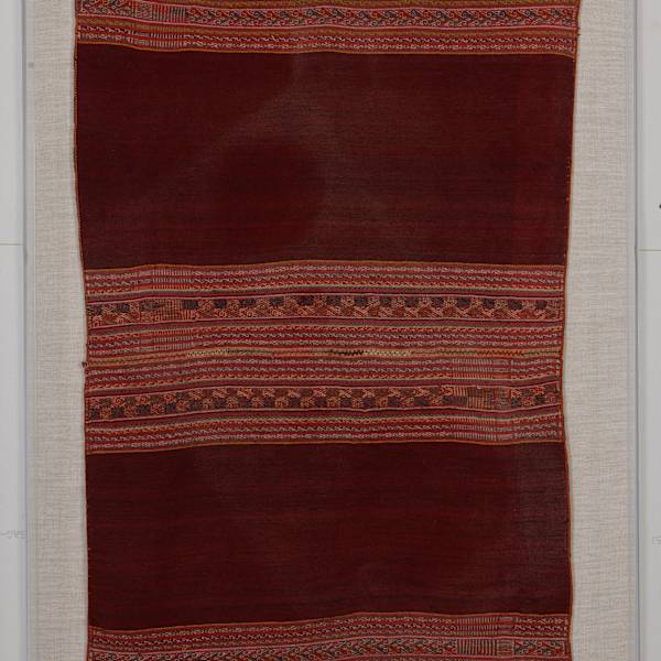 Small Dark Red Textile by Peru, Image 2.