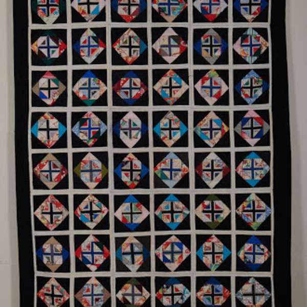 Wedding Quilt, Diamond Pattern by Boyeh Tribe, Southwestern China, Image 1.