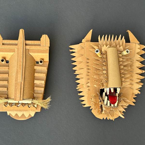 Wolf Mask and Tigre Mask by Christopher Pekoc, Image 3.