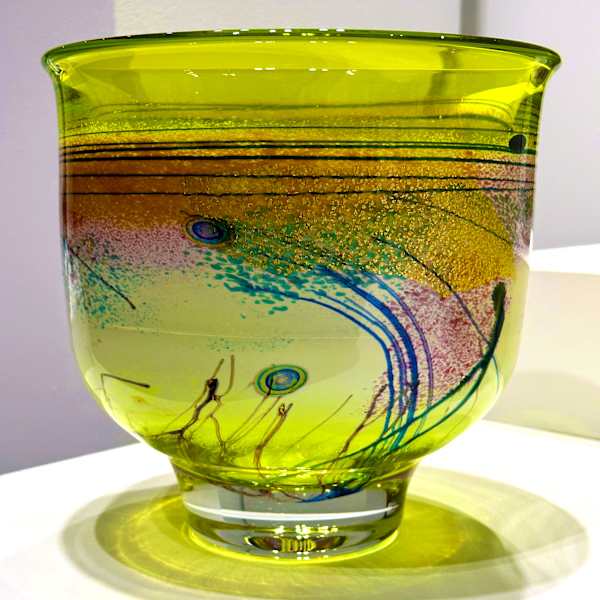 Yellow Green Bowl by Earl James, Image 1.
