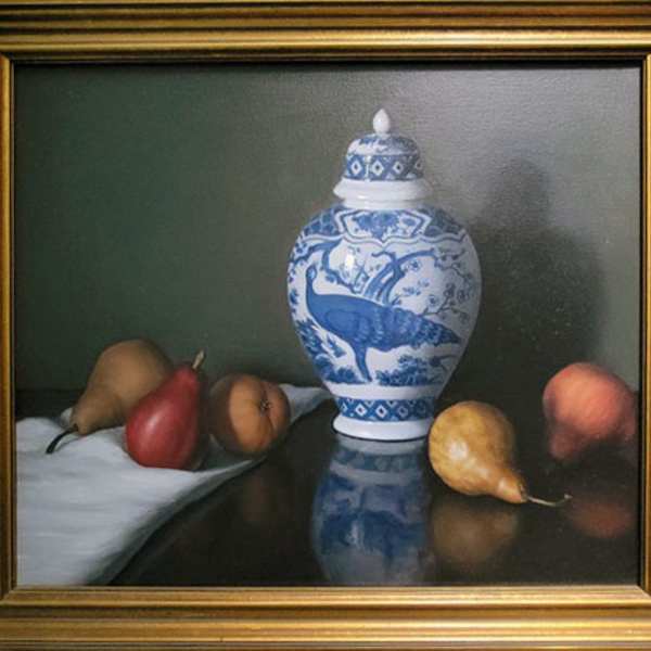 Pears & Chinese Vase by Eric Kunde, Image 1.