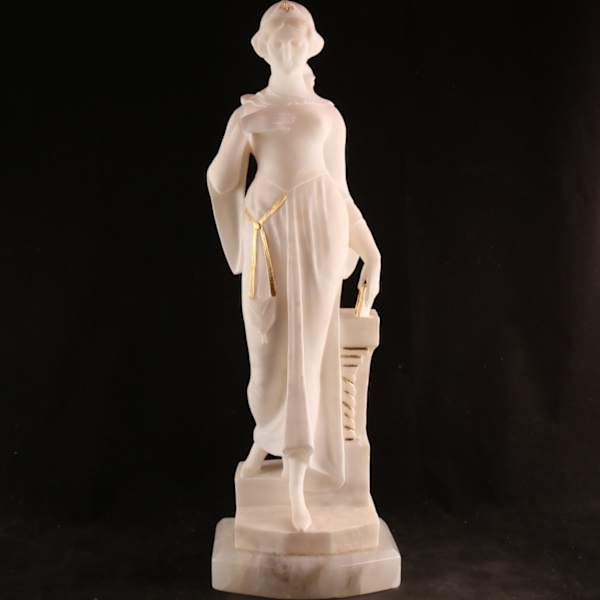 Art Nouveau sculpture of a lady by Attilio Fagioli, Image 2.
