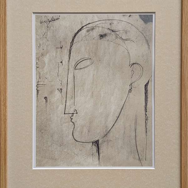Head of caryatid, after Modigliani by Amedeo Modigliani, Image 2.