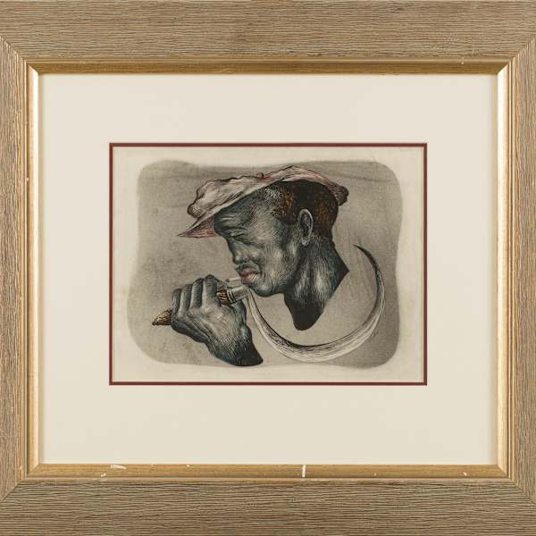 Man with Sickle by Eldzier Cortor, Image 1.
