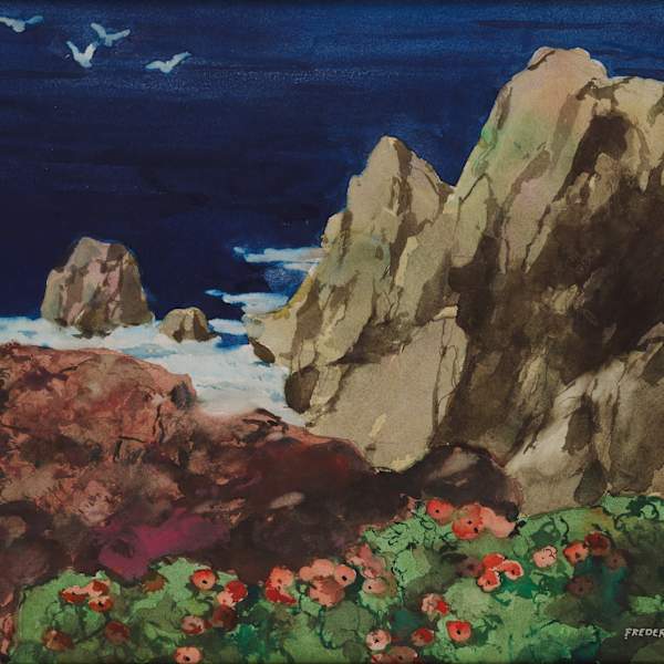 Poppies on the Cliff by Frederic Whitaker, Image 2.