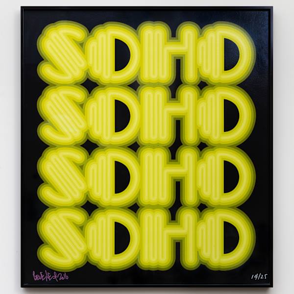 SOHO (Acid Green) by Ben Eine, Image 2.
