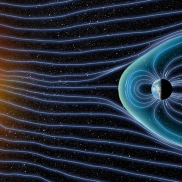 Solar wind and Earth's magnetic field by Dr Jon Heras, Image 1.