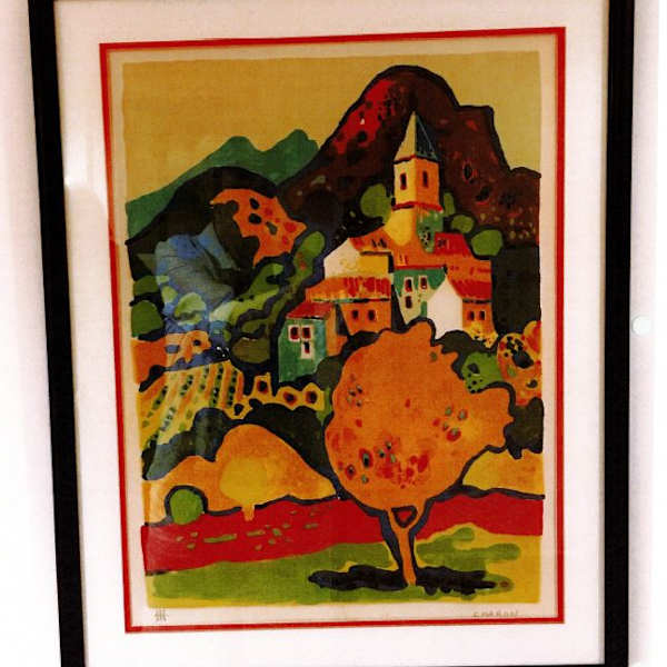 Landscape with Orage Tree and Village by - Charon, Image 1.
