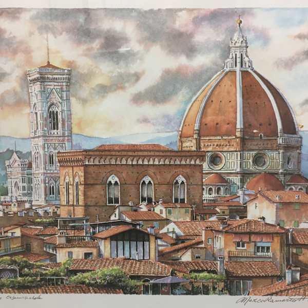 The Duomo and Or San Michele, Florence by Mario Marco Mariano Ramazzotti, Image 1.
