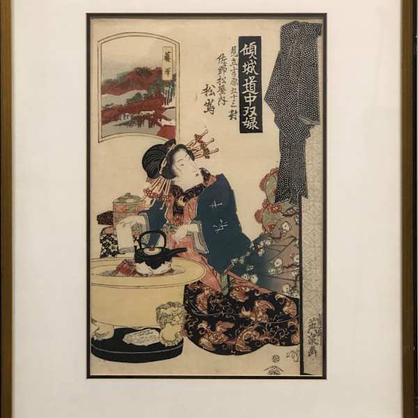 Print from the series A Tokaido Board Game of Courtesans by Keisai Eisen, Image 1.