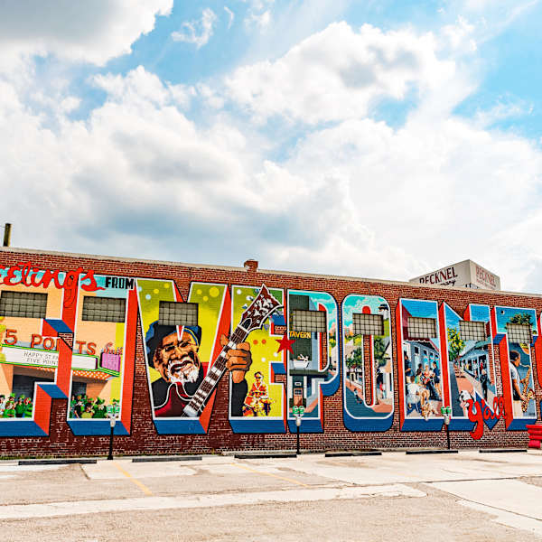 Five Points Postcard Mural by Chad Brady, Image 1.