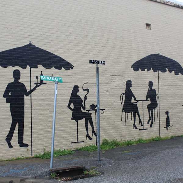 Cafe Strudel Mural by Sergio Braga Pam Collins, Image 1.