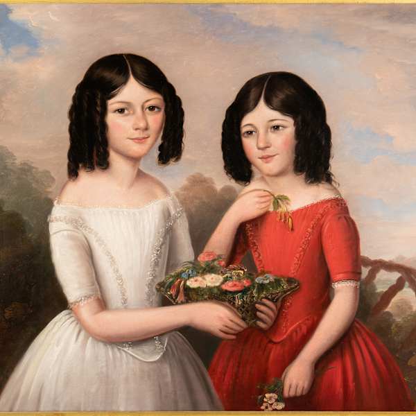 Two Young Girls by Artist Unknown, Image 2.