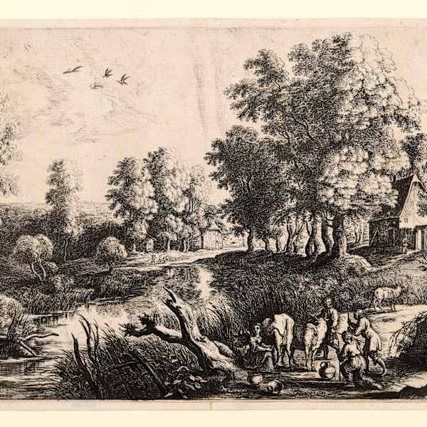 The Milkmaid Walking Beside the River by Lucas van Uden, Image 1.