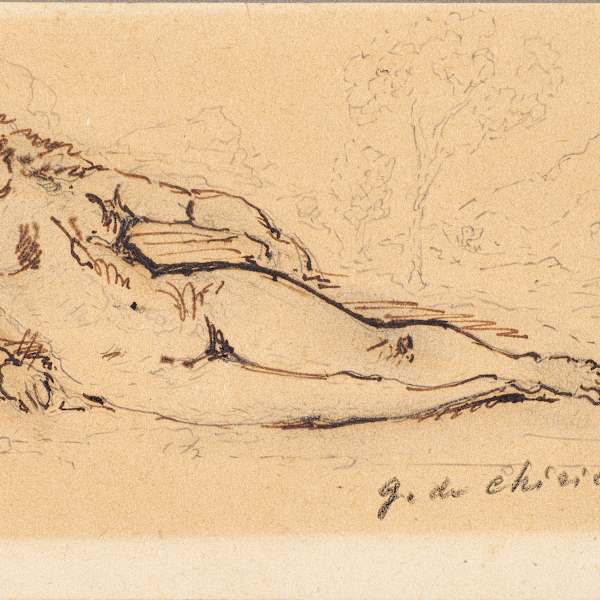Reclining Female Nude by Giorgio de Chirico, Image 1.