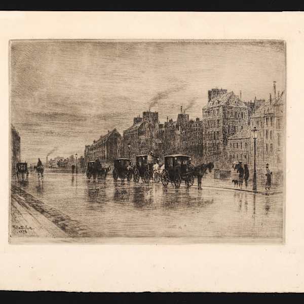 Une Matinée d'Hiver au Quai de l'Hôtel-Dieu by Félix Buhot, Image 1.