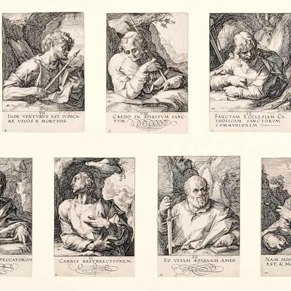 Christ, the Twelve Apostles and Paul (14 numbered plates) by Hendrik Goltzius, Image 1.