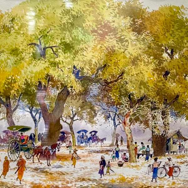 Village Horse Carts (2020) by Maung Thiha, Image 1.