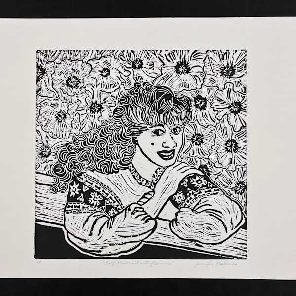 Self-Portrait with Flowers by Jennifer M Koslenko, Image 1.