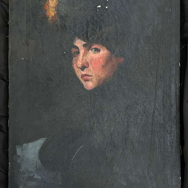 Portrait of Woman in Hat by J.H.A., Image 2.