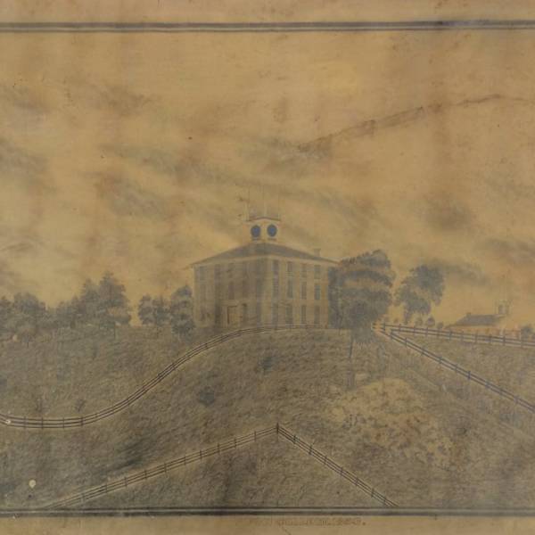 Ripon College. 1853. (East Hall) by Mary Pedrick-Baldwin, Image 1.