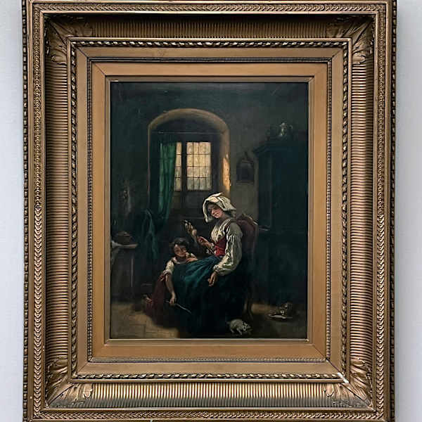 Woman Spinning by Camille Roqueplan, Image 1.