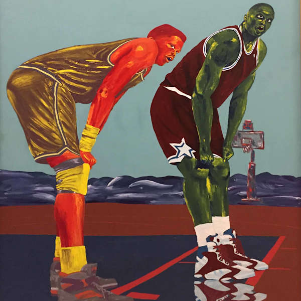 Seven-footers time out by Don Francis, Image 1.