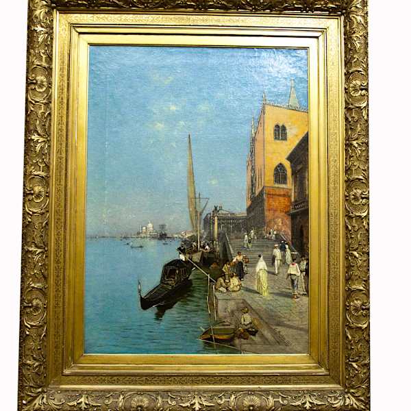 Promenade Along Venice Canal by Carl Freiherr von Malchus, Image 1.