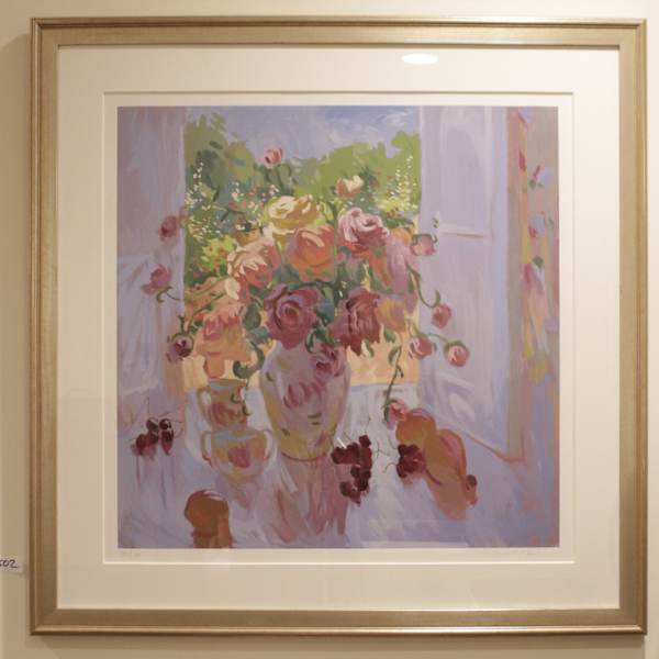 Untitled (Roses in Vase) by Sharon Burkett Kaiser, Image 1.