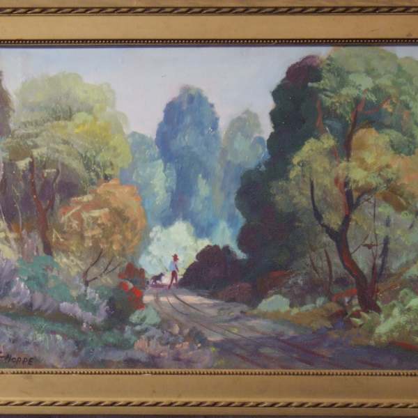 Cowboy on Dirt Road by Carl Hoppe, Image 1.