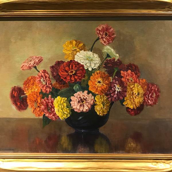 Zinnia's flowers by Dollie Nabinger, Image 1.