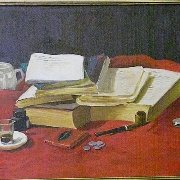 Books on a Table by E. Terme, Image 1.