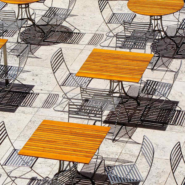 Chairs, tables and shadows by Jay Binkly, Image 1.
