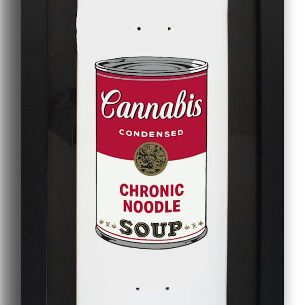 "Chronic Noodle" Cannabis Condensed Soup Skate board by RISK, Image 2.