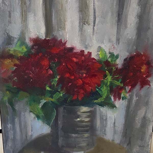 Fall Flowers in a Tin Can by Miriam McClung, Image 1.