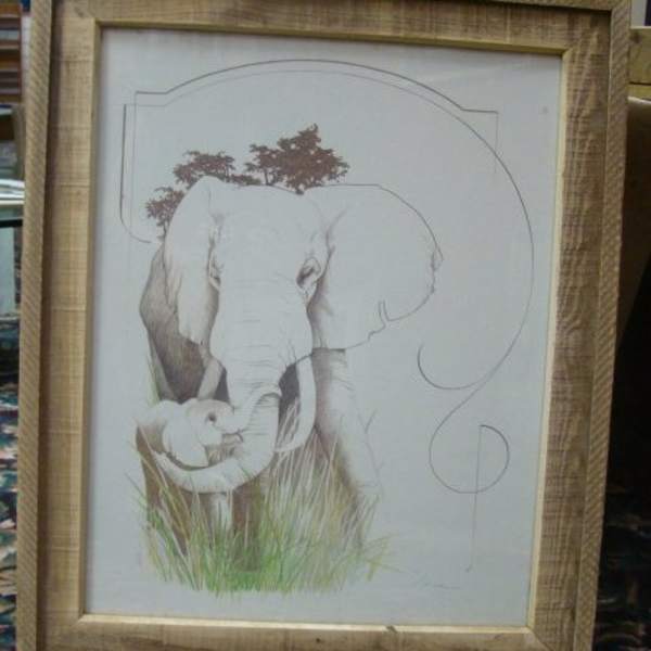 Unknown title (Mother and baby elephant) by Tara (), Image 1.