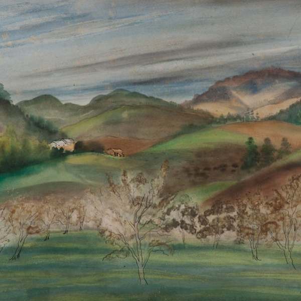 Untitled (Cabin in Hills) by Emil Ganso, Image 1.