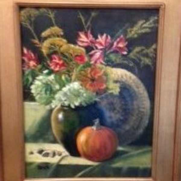 Flowers and Pumpkin by Judy Black, Image 1.